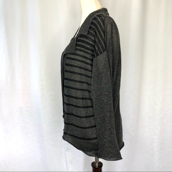 Free People linen blend semi sheer sweater blazer - Picture 4 of 11